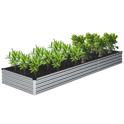 DIIYIV galvanized raised garden bed with expansive outdoor planting space for vegetables and herbs.