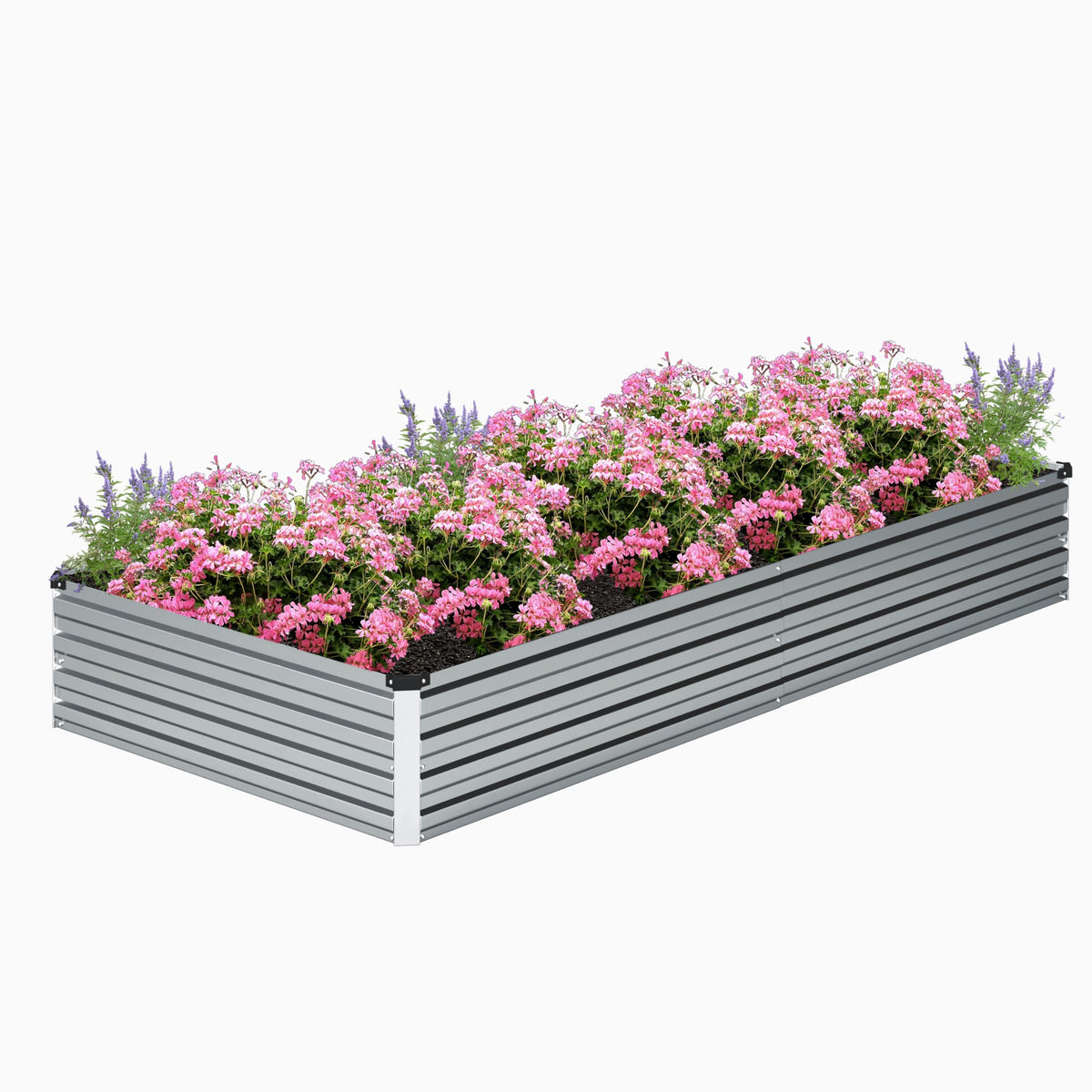 DIIYIV durable steel garden bed in silver, built for long-lasting performance