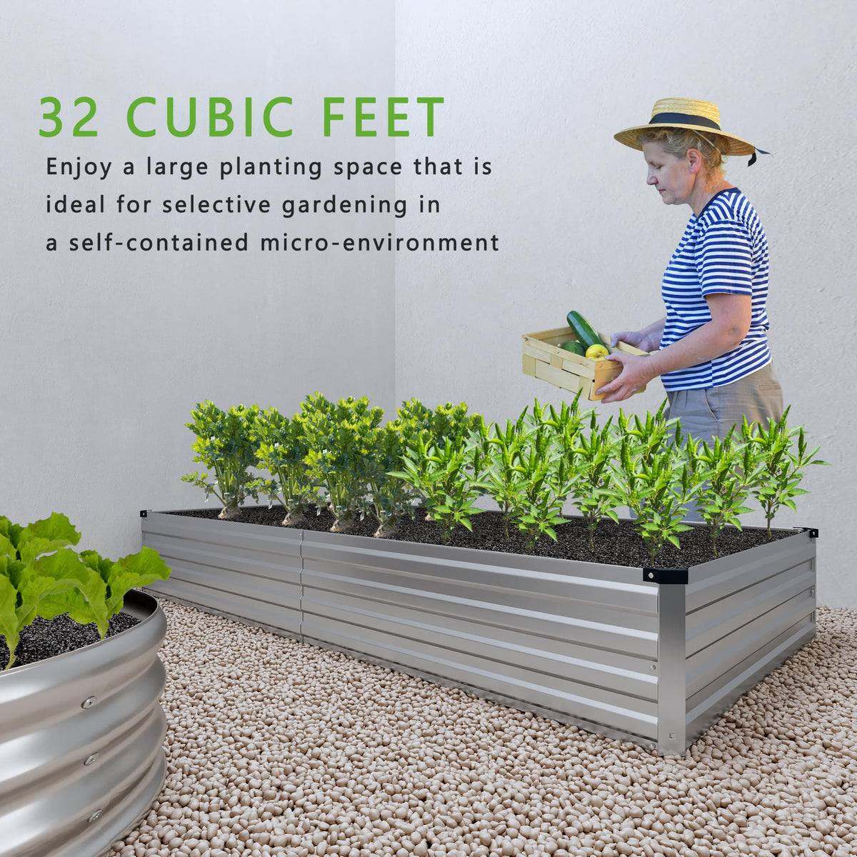 DIIYIV raised bed with herbs blooming, showcasing compact herb garden option