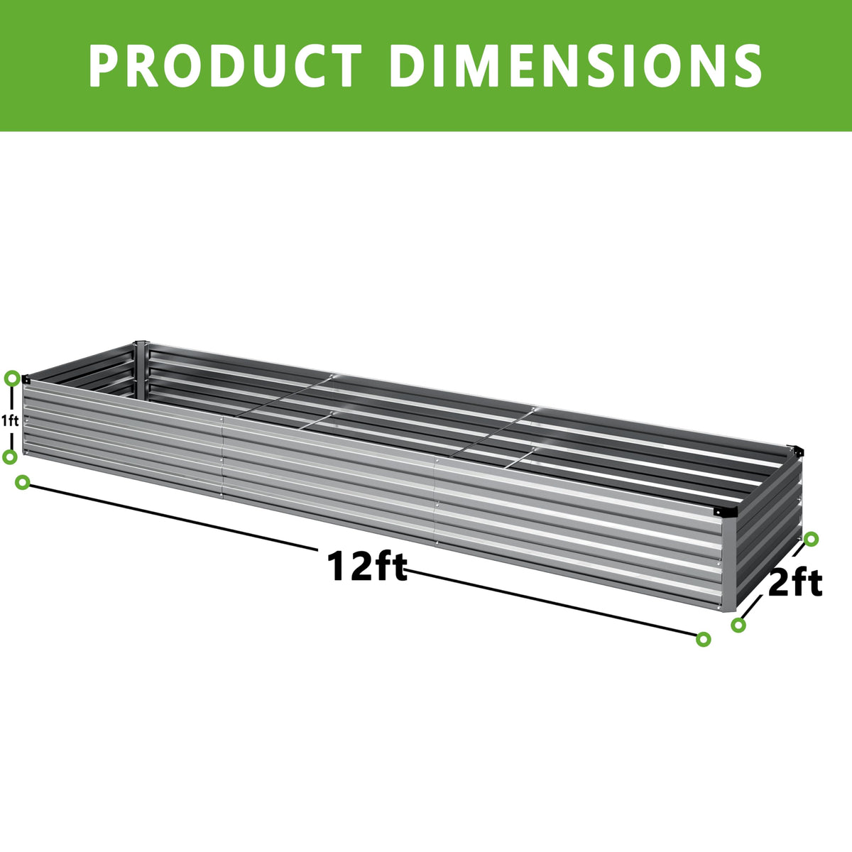DIIYIV 144-inch long bed offers spacious growing area for vegetables.