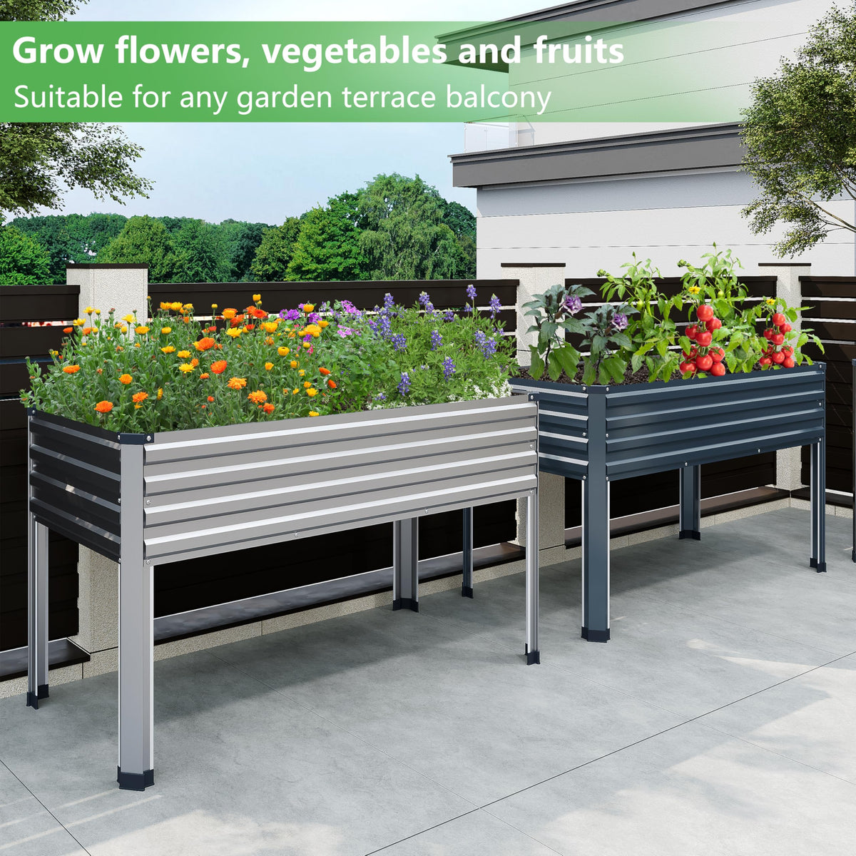 DIIYIV elevated planter designed for patios and backyards with sturdy support.