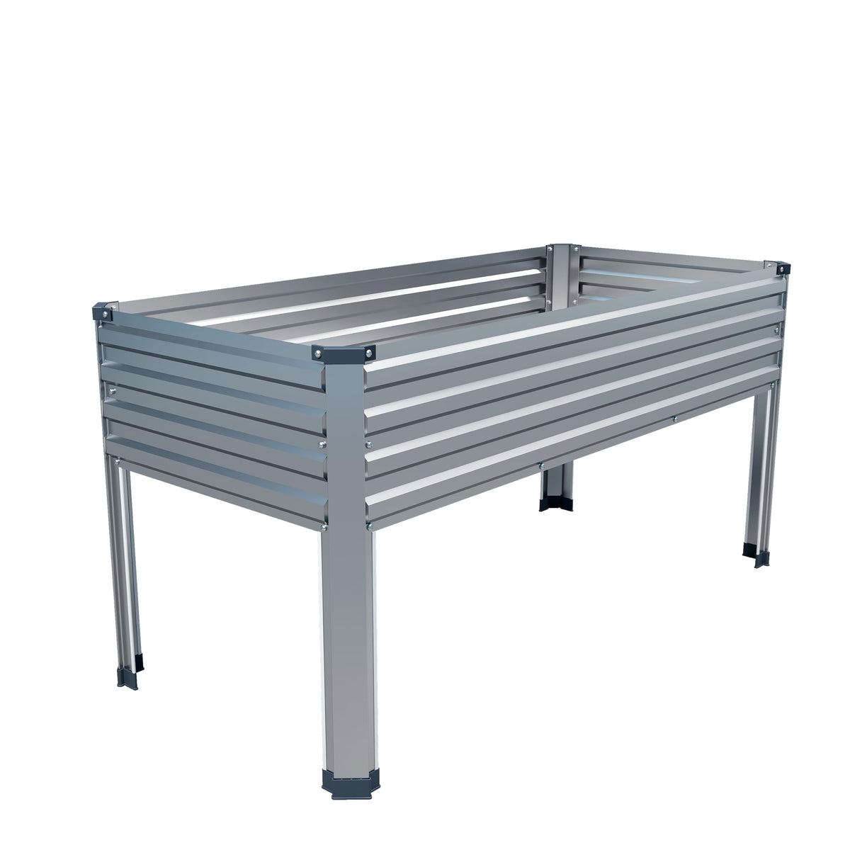 DIIYIV galvanized raised garden bed with legs, setup for easy outdoor gardening.