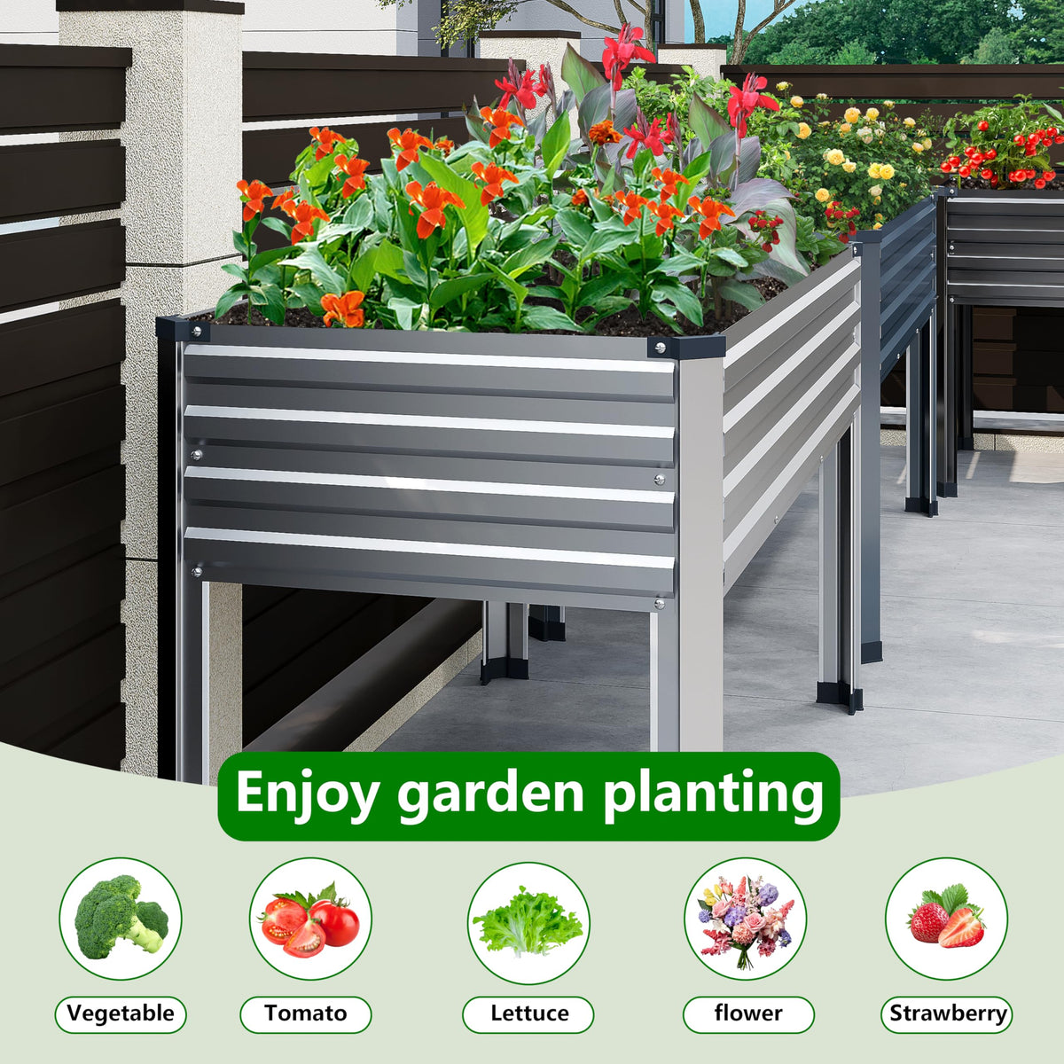 DIIYIV multipurpose bed ideal for vegetables, fruits, and herbs on balcony or yard.