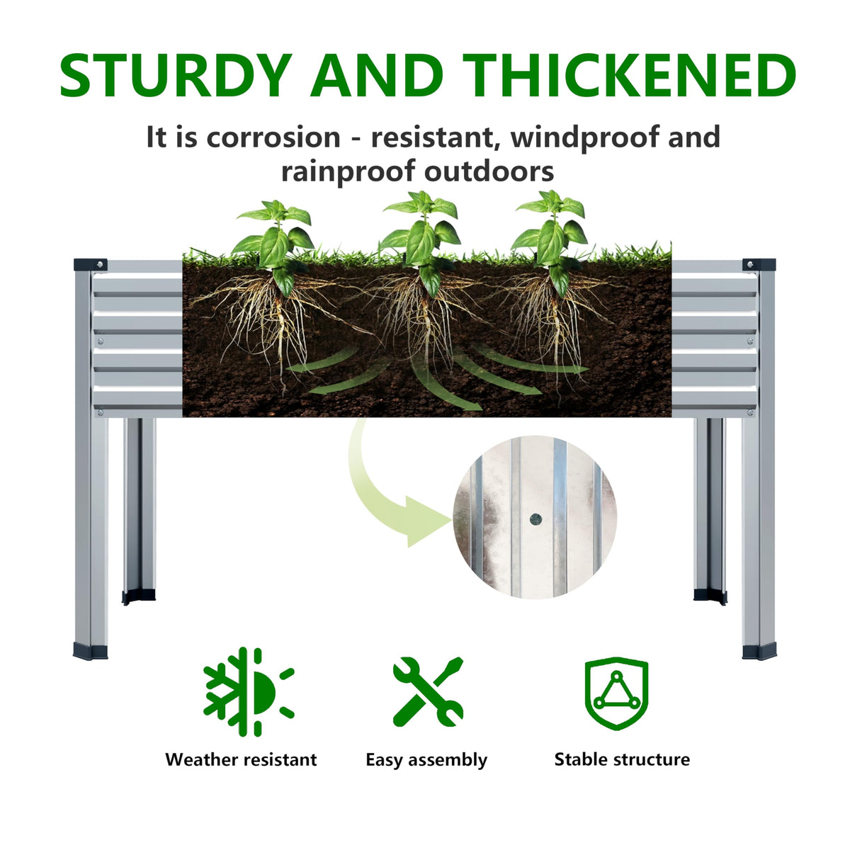 DIIYIV raised garden bed edges protected to prevent sharp corners in outdoor spaces.