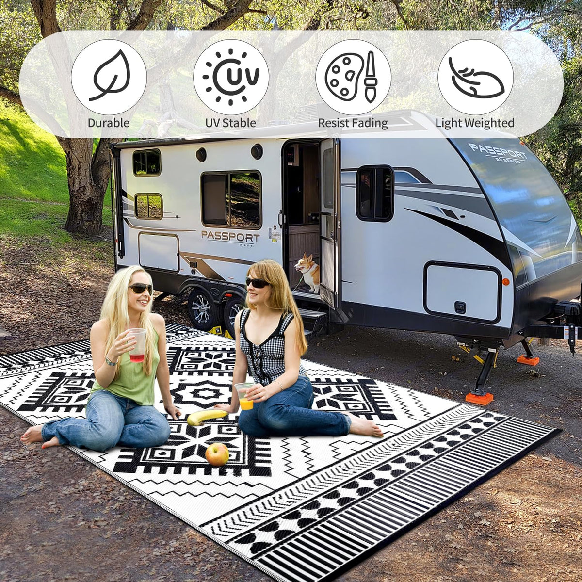 DiiKoo lightweight rug with carry bag for on-the-go use