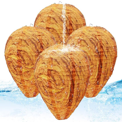 Diimoy orange fake wasp nest pack shown for outdoor deterrence and easy setup