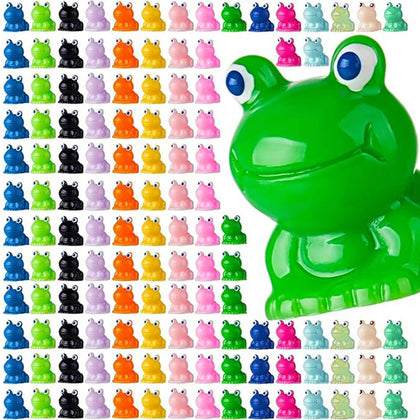 Diinokiy mini resin frog figures in vibrant colors for dollhouse display