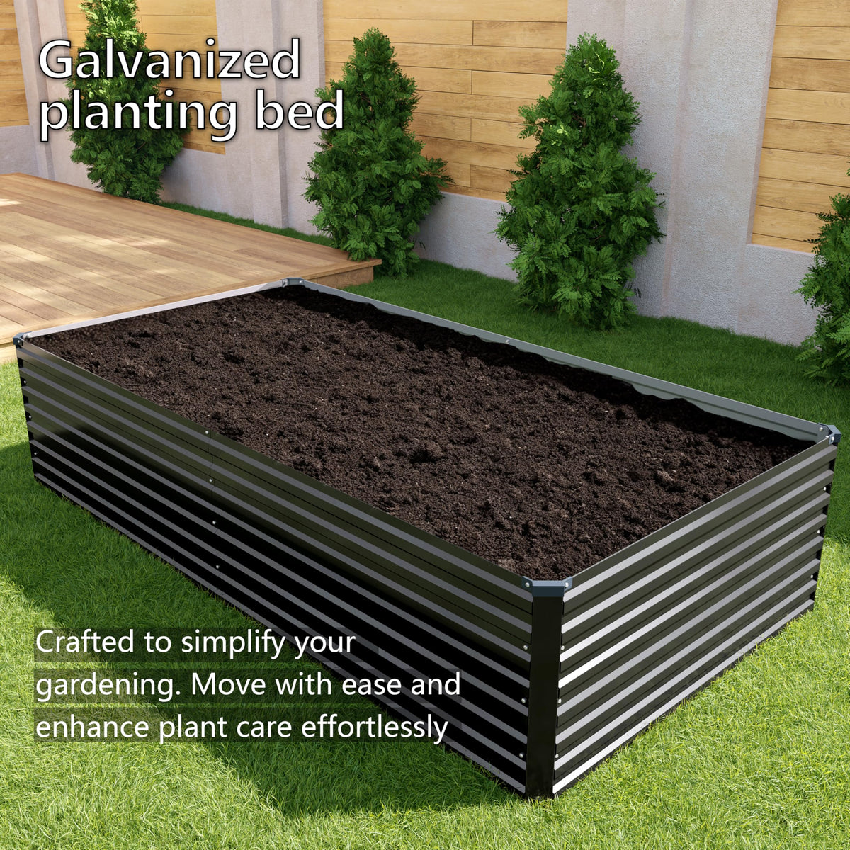 DIIYIV galvanized raised garden bed easy assembly for quick setup.