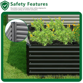 DIIYIV galvanized raised garden bed in garden with thriving vegetables.