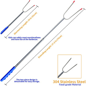 DIKER hot dog roasting sticks with safe distance options