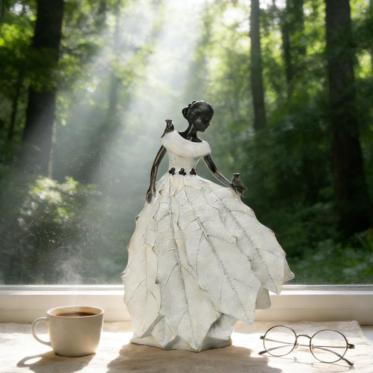 DiliComing bookshelf decoration maiden statue adds elegant whimsy to shelves.