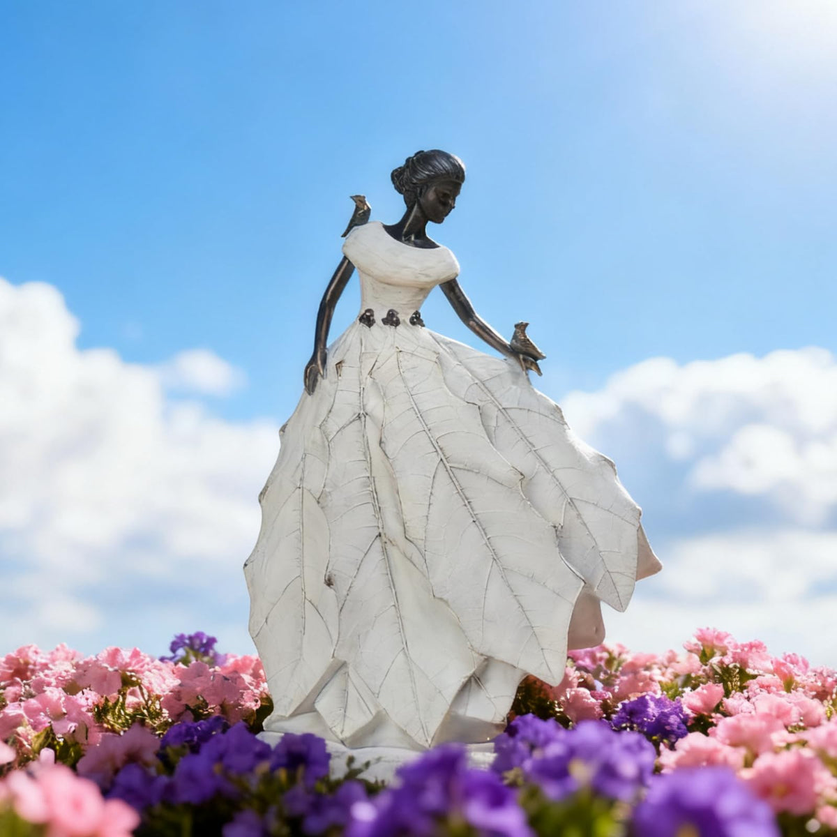 DiliComing weatherproof resin statue supports year round yard and lawn display.