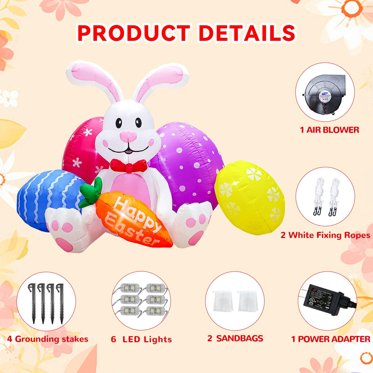 DILENK Easter inflatable chick adds playful garden charm.