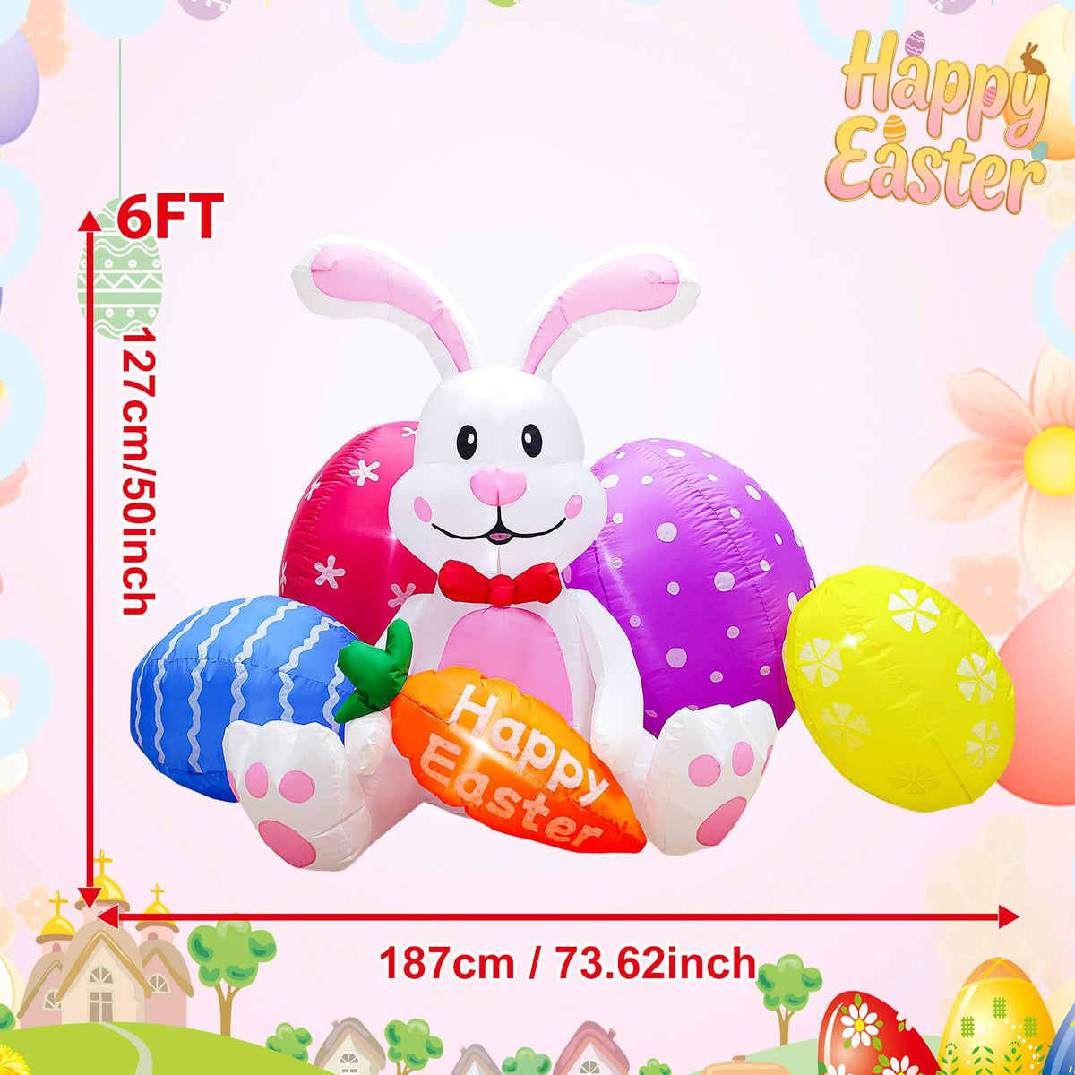 DILENK Easter inflatable eggs add color and charm to your yard.