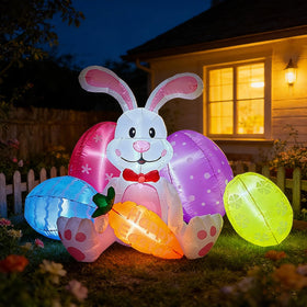 DILENK Easter inflatable ground stakes stabilize the display outdoors.