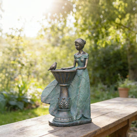 DiliComing 12-inch fairy garden sculpture for outdoor display.
