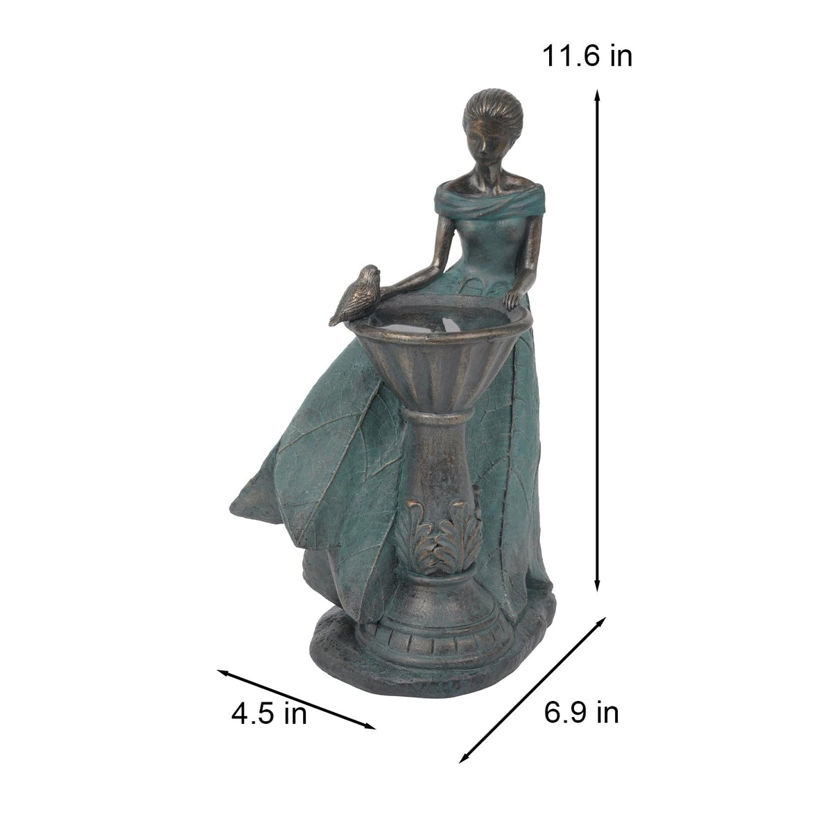 DiliComing garden statue enhances walkway with whimsical fairy decor.