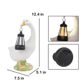DiliComing 12-inch goose garden statue for paths and borders.
