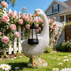 DiliComing outdoor goose sculpture perfect for front door decor.