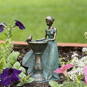 DiliComing resin birdbath feeder platform supports birds and seeds.