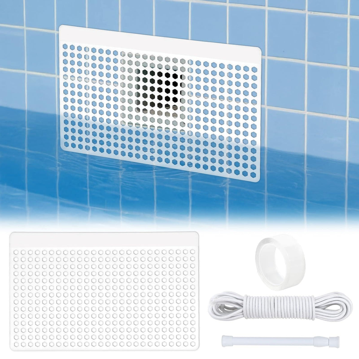 Diltik pool skimmer guard kit overview showing universal fit for many pools.
