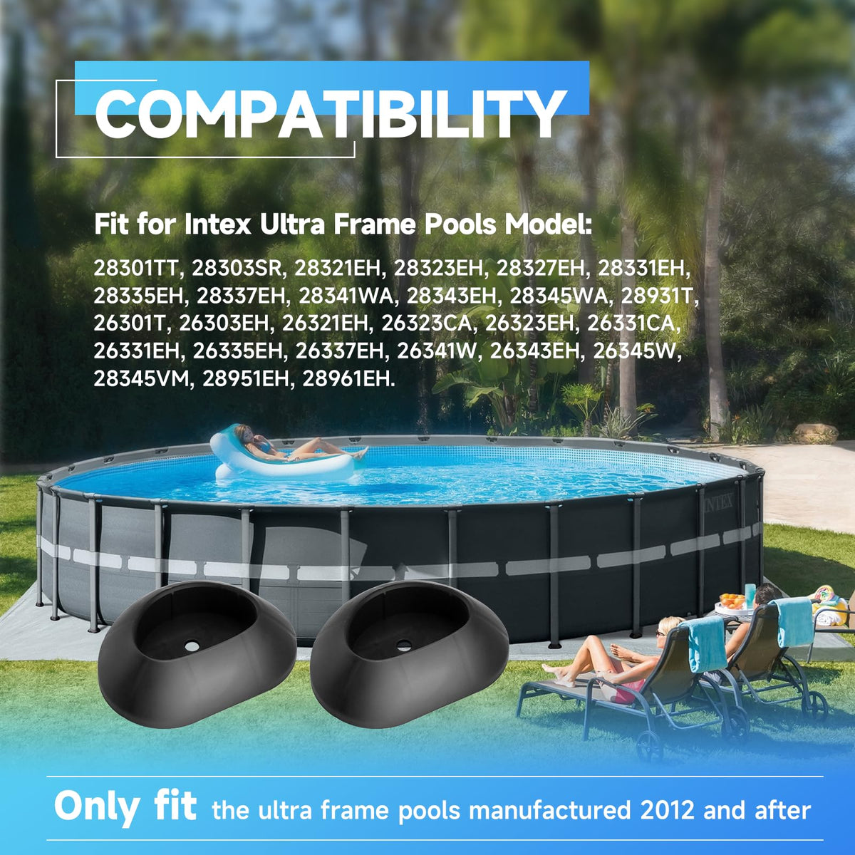 Dimakung end cap fits Intex Ultra Frame pools with precise alignment