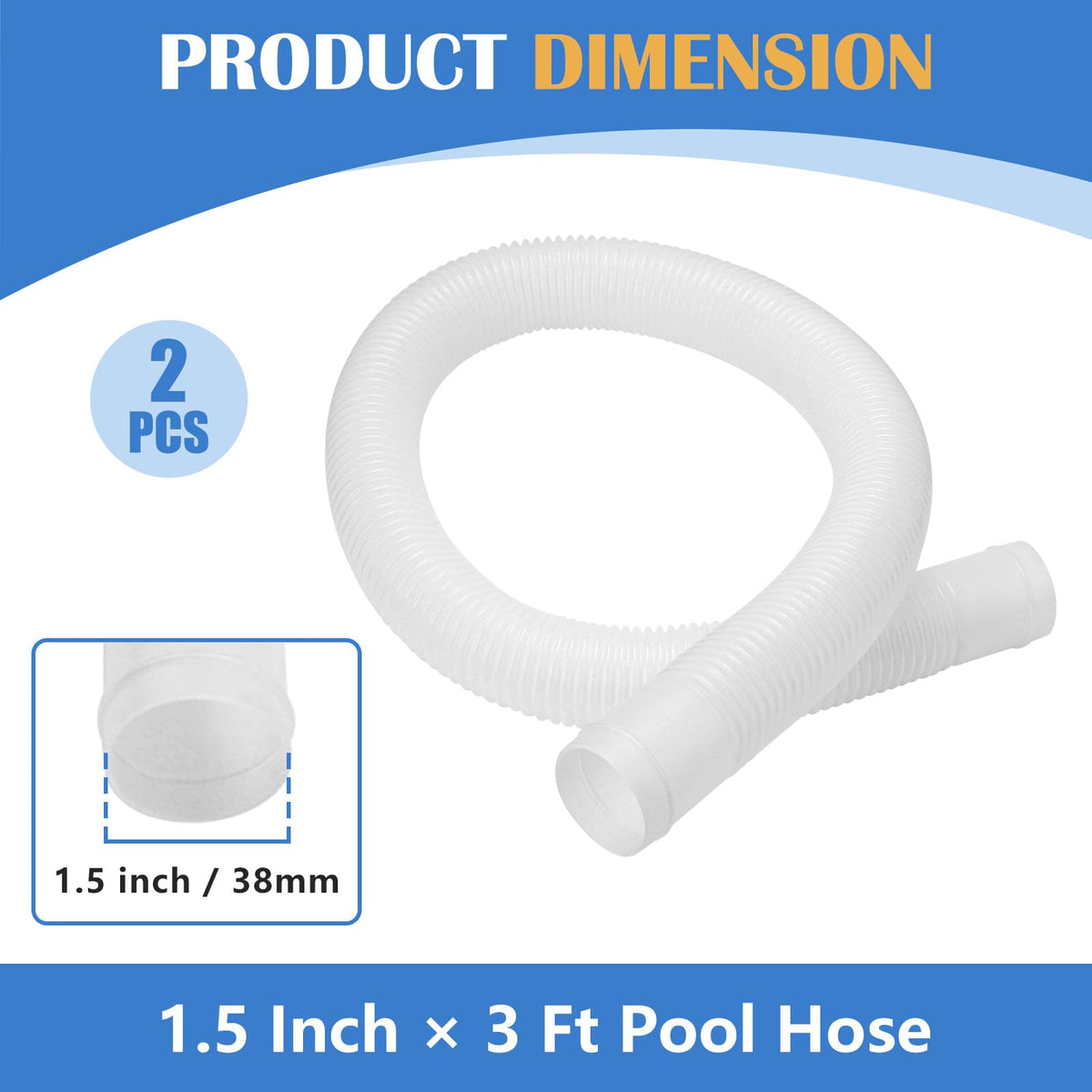 Dimakung 2-pack skimmer hoses for Intex pools, easy replacement