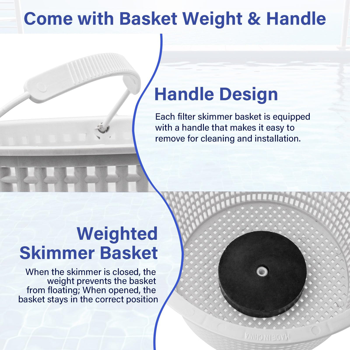 Dimakung weighted-bottom basket staying in place during operation
