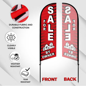 DIMARONGTON Aluminum and fiberglass poles resist weather for repeated real estate use.