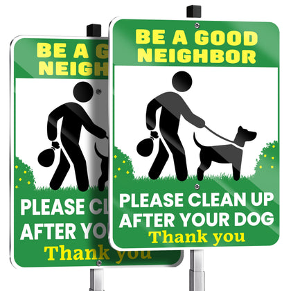 DIMARONGTON Be a Good Neighbor sign 10x13 inch outdoor reminder for courteous pet cleanup.