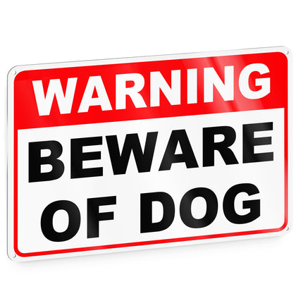 DIMARONGTON Beware of Dog Sign 8x12 front view delivers high visibility at a distance.