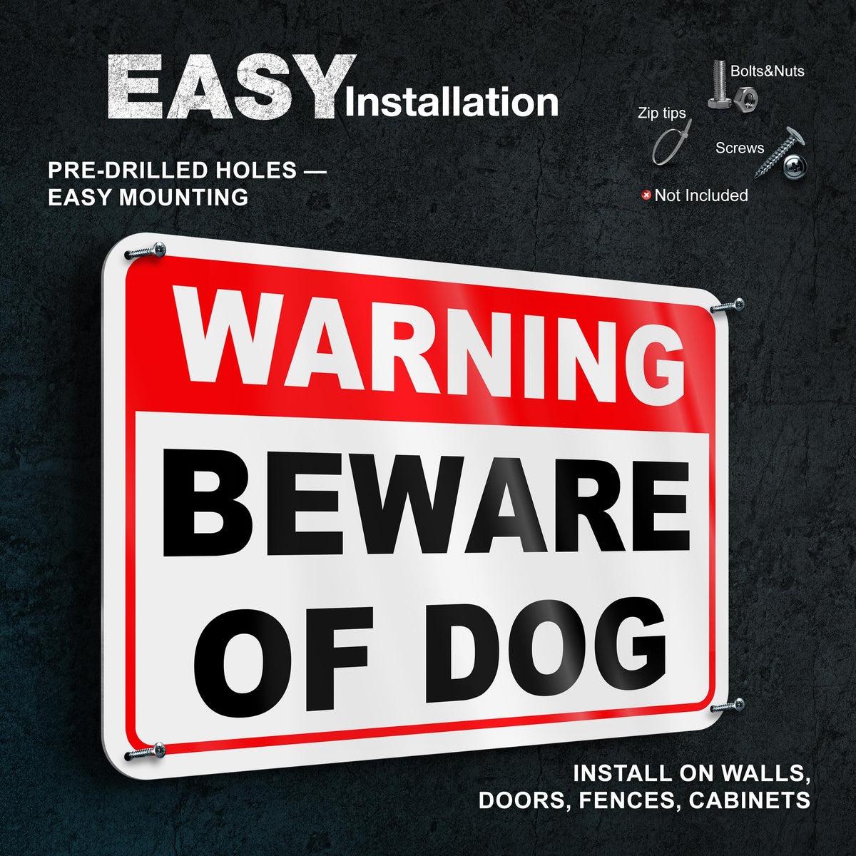 DIMARONGTON Beware of Dog Sign 8x12 gate entrance placement for clear warnings at entrances.