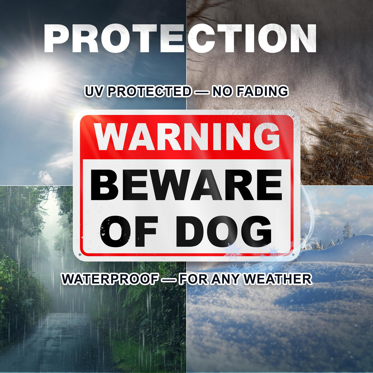 DIMARONGTON Beware of Dog Sign 8x12 wall-mounted with pre-drilled holes speeds installation.