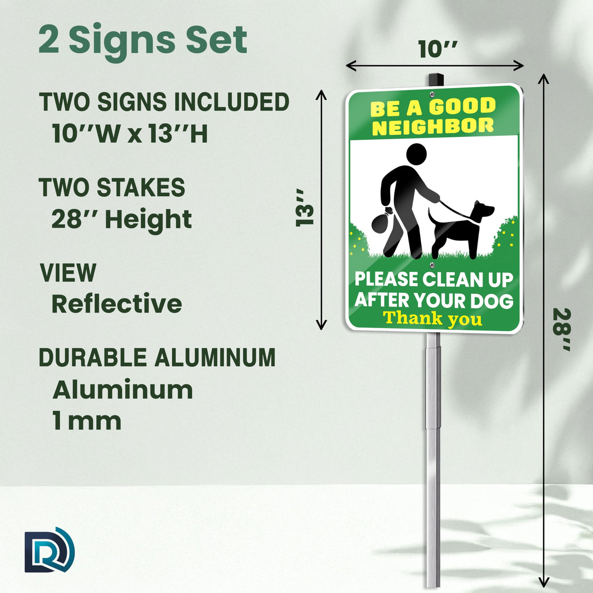 DIMARONGTON Clean up dog poop yard sign with 28-inch stake for elevated visibility.