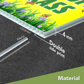 DIMARONGTON Coroplast yard sign material withstands sun and rain for reliable outdoor use.