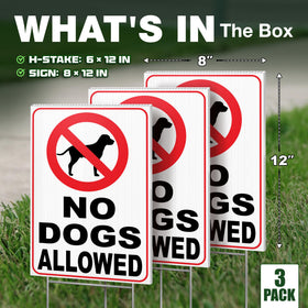 DIMARONGTON curb-your-dog-sign-stakes enables easy in-ground installation.
