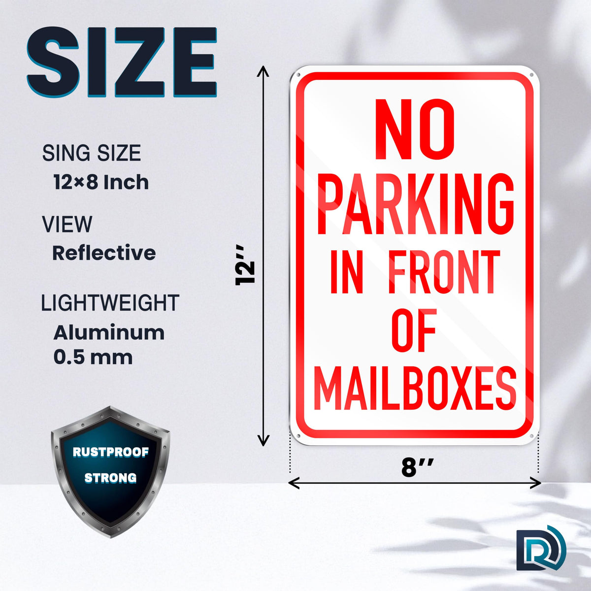 DIMARONGTON do-not-block mailbox sign front view clearly marking parking limits