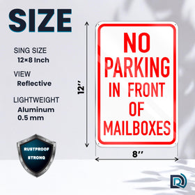 DIMARONGTON do-not-block mailbox sign front view clearly marking parking limits