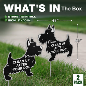 DIMARONGTON dog sign stake back view, clear messaging from both directions