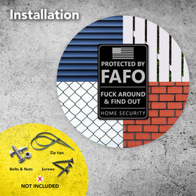 DIMARONGTON FAFO sign mounted on wall or fence with mounting options