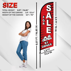 DIMARONGTON 8ft feather flag kit highlights outdoor advertising from a distance.