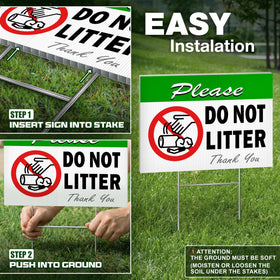 DIMARONGTON ground installation sign easily fits into a lawn or garden