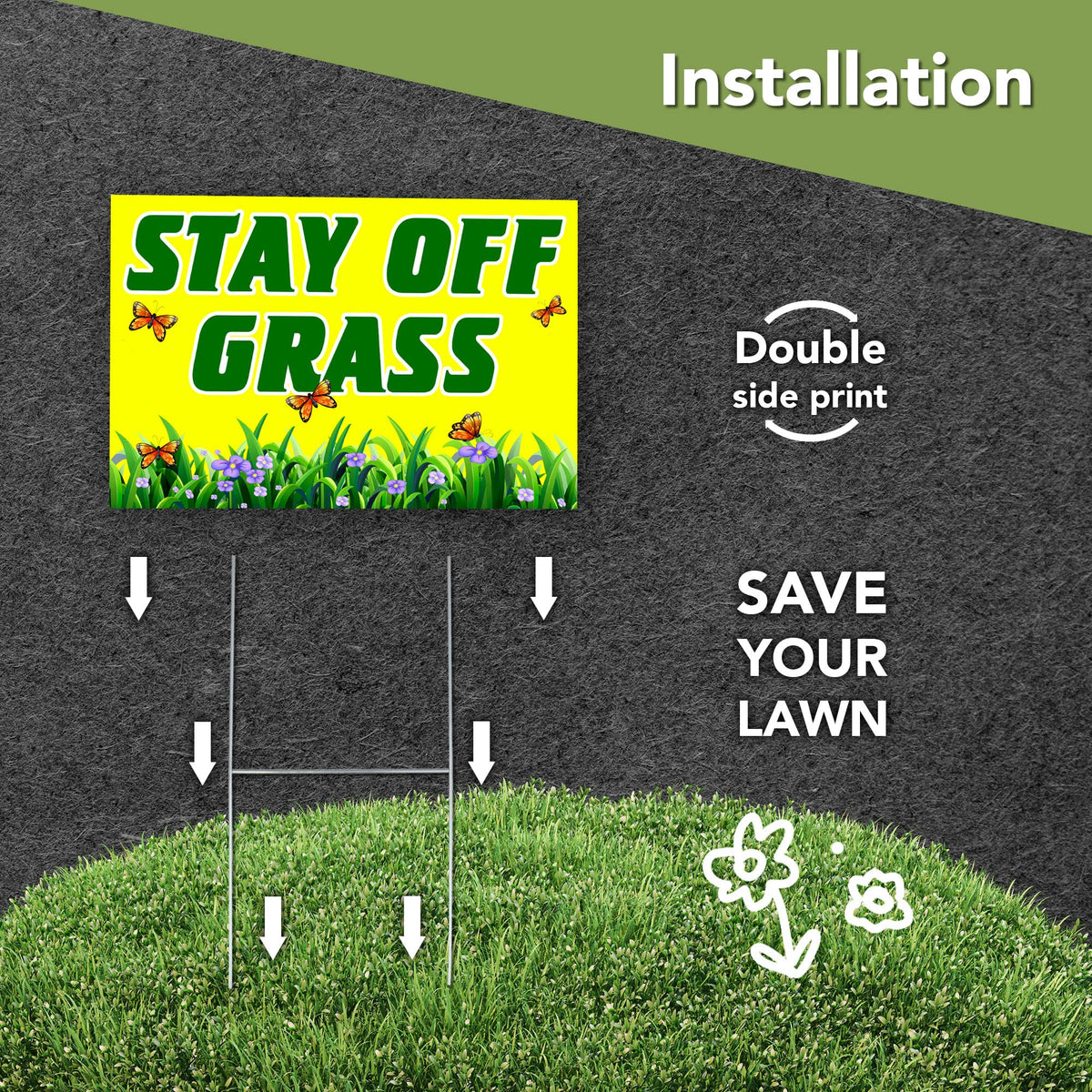 DIMARONGTON H-stake installation enables quick ground setup with no tools.