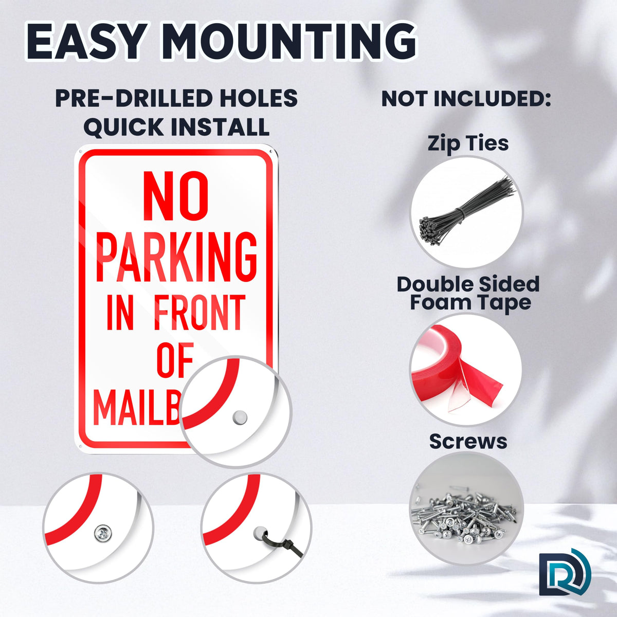 DIMARONGTON installation-ready mailbox sign with pre-drilled holes for mounting