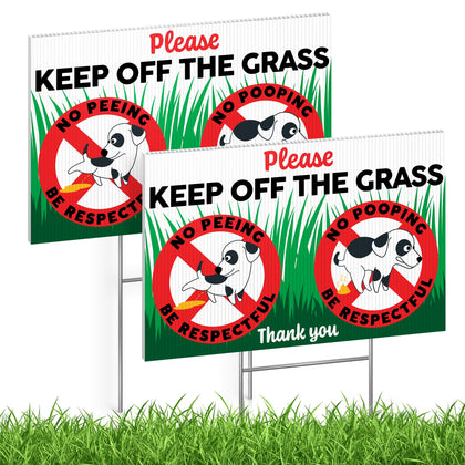 Dimarongton keep-off-grass sign 8x12 front view improves outdoor messaging for lawns