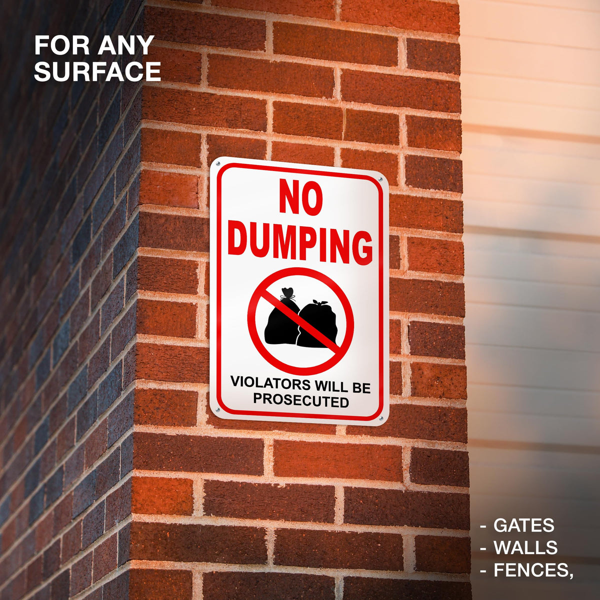 DIMARONGTON No Dumping Sign durable weather resistant for outdoor use.