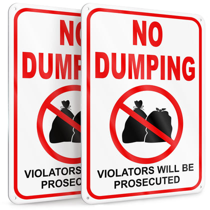 DIMARONGTON No Dumping Sign front view with clear no littering message for property safety.