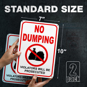 DIMARONGTON No Dumping Sign night reflective surface for high visibility after dark.
