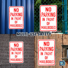 DIMARONGTON no-parking mailbox sign set maintains clear curb access