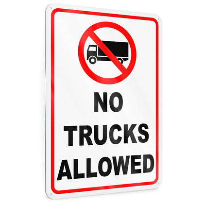 DIMARONGTON No Trucks Sign on driveway with a clear message for restricted access.